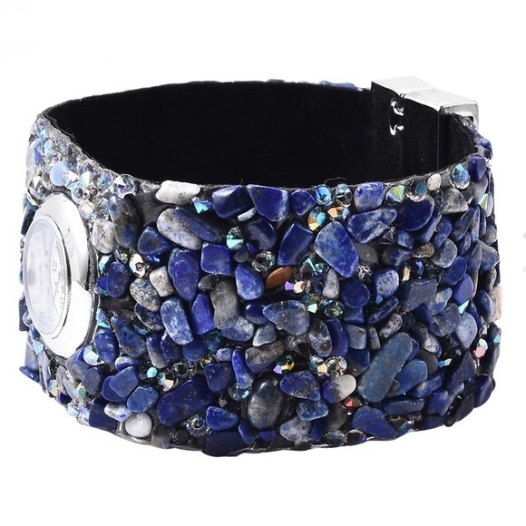 Belt Watch Lapis Lazuli, Austrian Crystal 120 tcw natural gemstone - Picture 2 of 5